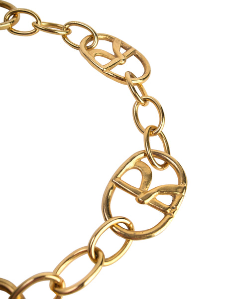Roberta di Camerino Vintage 1970s Chunky Oversized R Logo Chain Belt