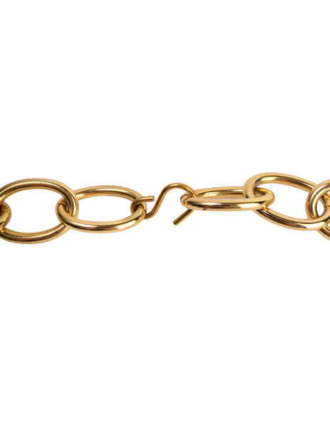 Roberta di Camerino Vintage 1970s Chunky Oversized R Logo Chain Belt