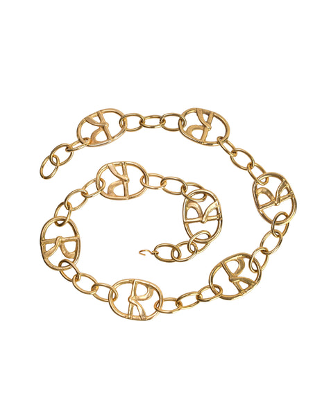 Roberta di Camerino Vintage 1970s Chunky Oversized R Logo Chain Belt