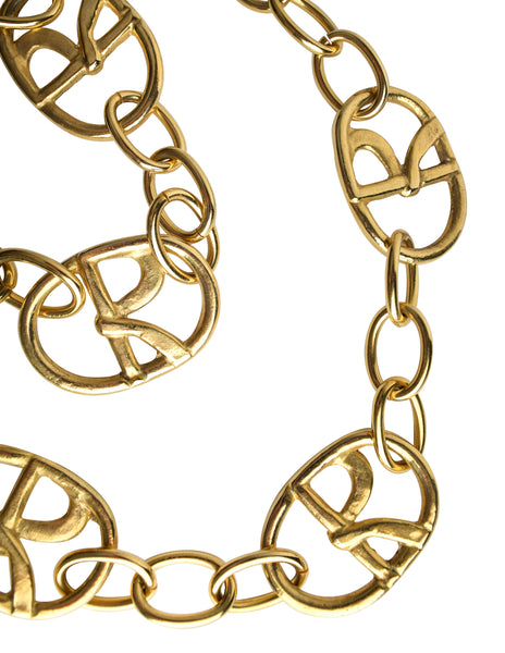 Roberta di Camerino Vintage 1970s Chunky Oversized R Logo Chain Belt