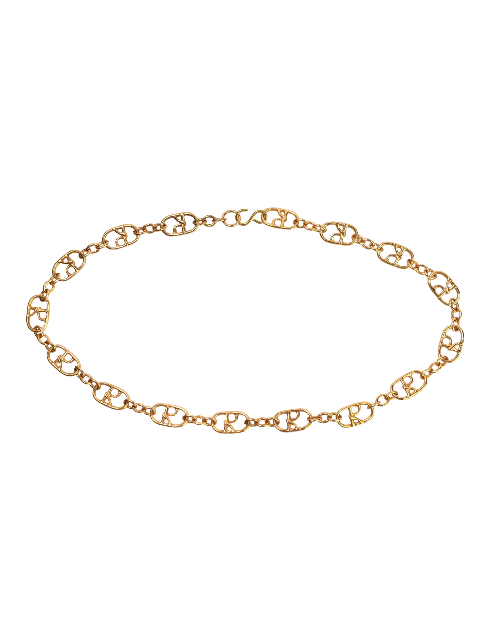 Roberta di Camerino Vintage 1970s Golden R Logo Emblem Chain Belt