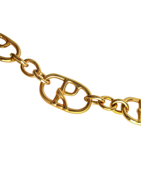 Roberta di Camerino Vintage 1970s Golden R Logo Emblem Chain Belt