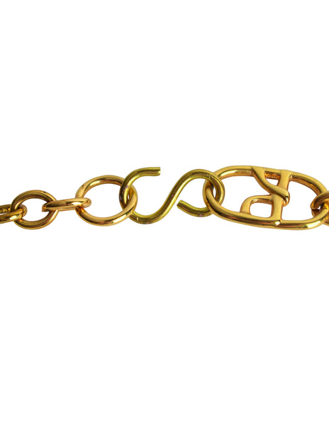 Roberta di Camerino Vintage 1970s Golden R Logo Emblem Chain Belt