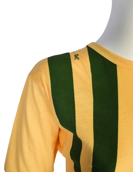 Roberta di Camerino Vintage Yellow Green Ray Print Banded T-Shirt