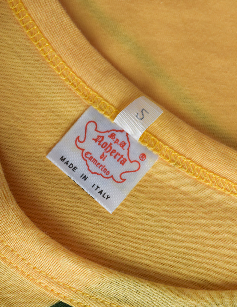 Roberta di Camerino Vintage Yellow Green Ray Print Banded T-Shirt