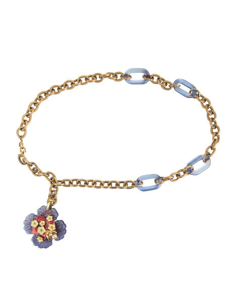Roberto Cavalli Vintage Flower and Bumble Bee Chain Necklace / Belt