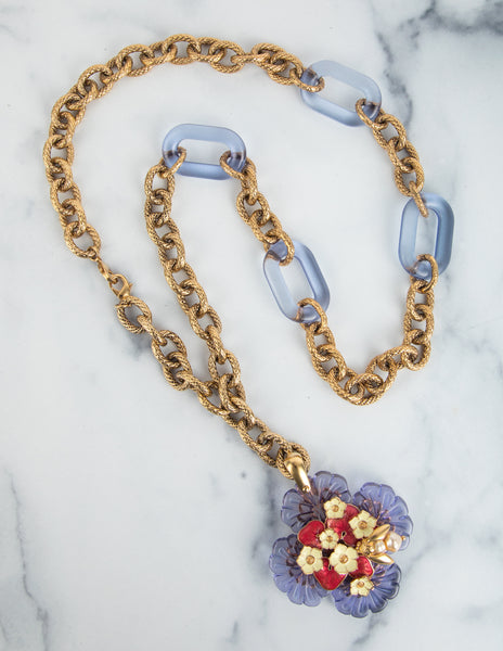 Roberto Cavalli Vintage Flower and Bumble Bee Chain Necklace / Belt