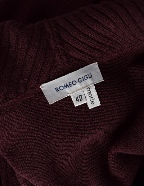 Romeo Gigli Vintage AW1989 Oversized Longline Maroon Knit Cardigan Sweater