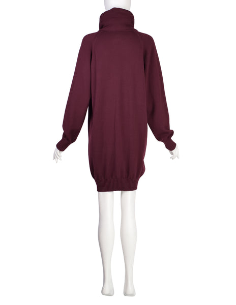 Romeo Gigli Vintage AW 1988 Oversized Longline Maroon Knit Cardigan Sweater