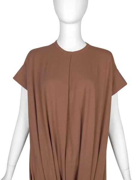 Romeo Gigli Vintage c. 1987 Terracotta Twisted Knot Dress