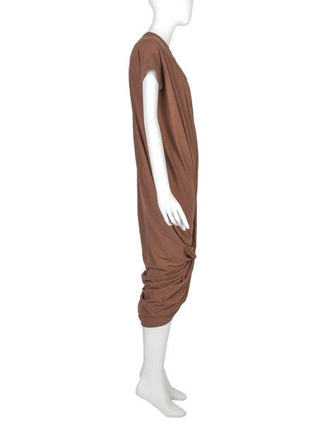 Romeo Gigli Vintage c. 1987 Terracotta Twisted Knot Dress