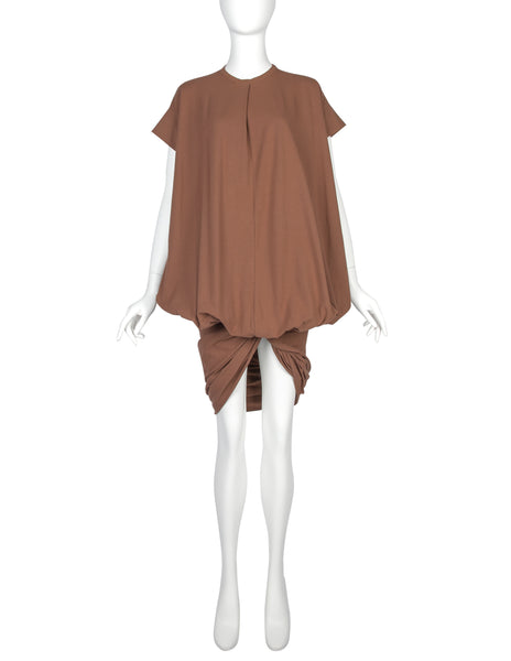 Romeo Gigli Vintage c. 1987 Terracotta Twisted Knot Dress