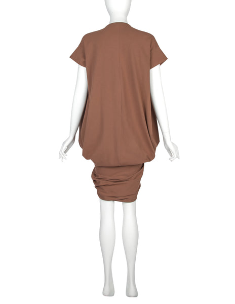 Romeo Gigli Vintage c. 1987 Terracotta Twisted Knot Dress
