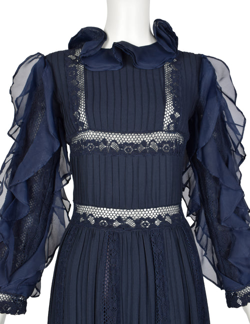 princess polly baby blue dress Cable-Knit Turtleneck Sweater Dress – yumigara main image 0