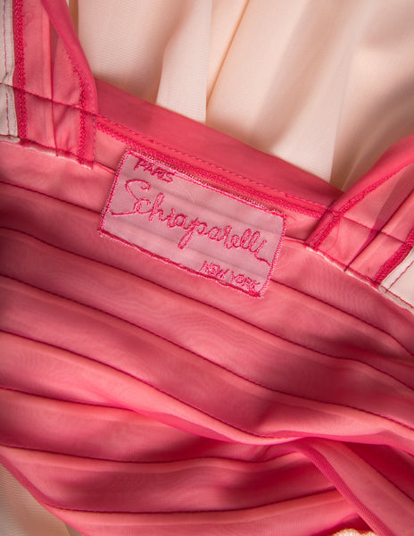 Schiaparelli Vintage Two Tone Pink Nightgown Slip Dress