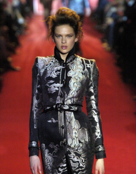 Yves Saint Laurent by Tom Ford Vintage AW2004 Iconic Chinoiserie Scenic Jacquard Jacket Skirt Suit