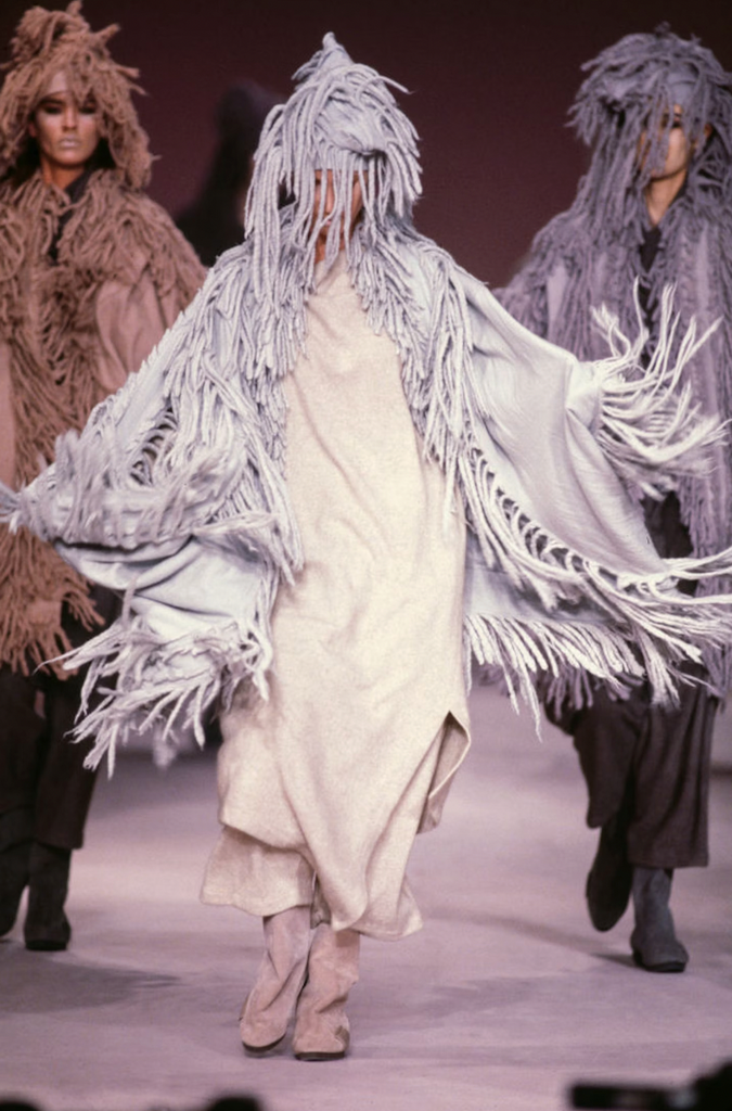 Issey Miyake Vintage AW1985 Phenomenal Grey Shaggy Fringe Issey Miyake Vintage AW1985 Phenomenal Grey Shaggy Fringe