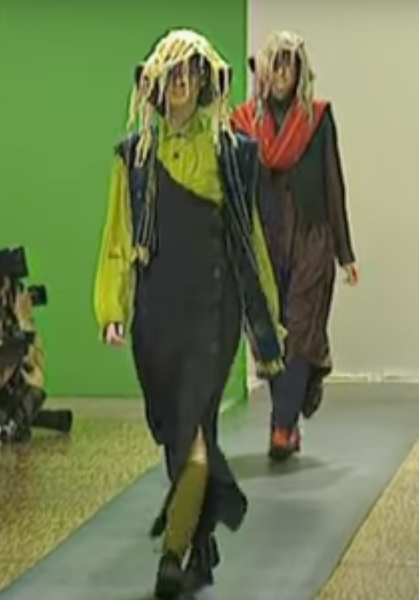 Issey Miyake Vintage AW 1994 Black Crinkled Patchwork Dress and Jacket Set
