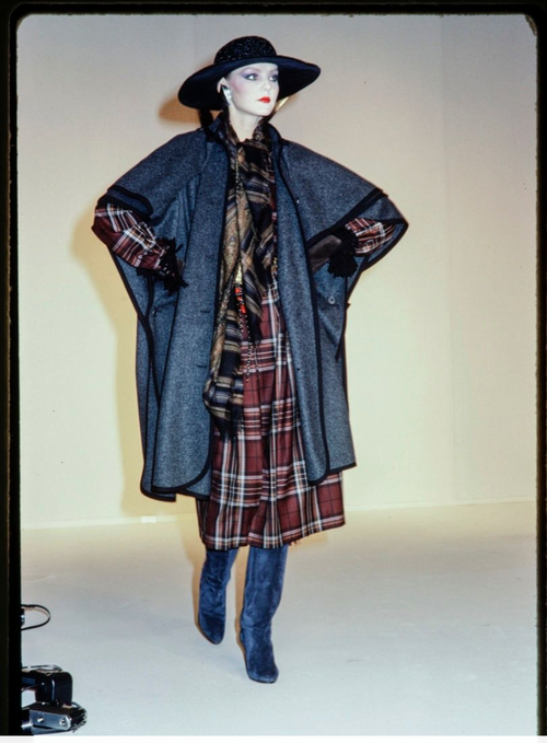 Yves Saint Laurent Vintage AW 1982 Charcoal Grey Wool Cape