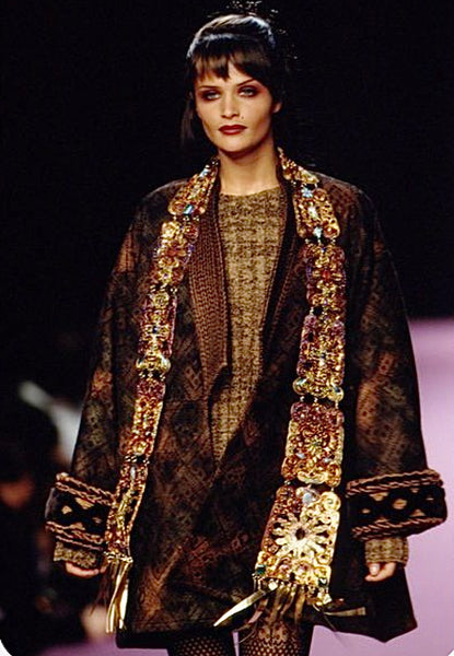 Christian Lacroix Vintage AW 1994 Autumnal Patterned Oversized Wool Coat