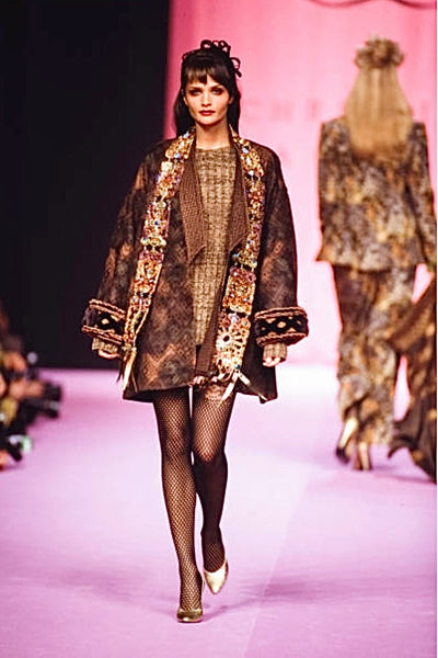 Christian Lacroix Vintage AW 1994 Autumnal Patterned Oversized Wool Coat