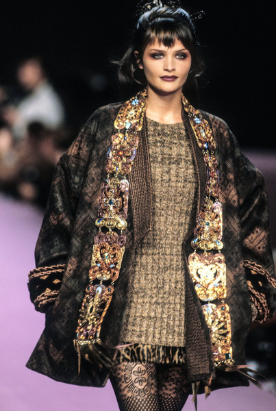 Christian Lacroix Vintage AW 1994 Autumnal Patterned Oversized Wool Coat