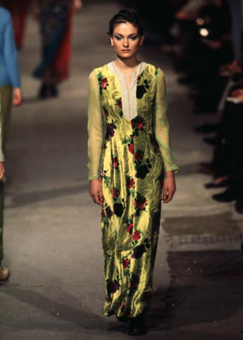 Dries Van Noten Vintage AW 1996 Purple and Pink Rose Print
