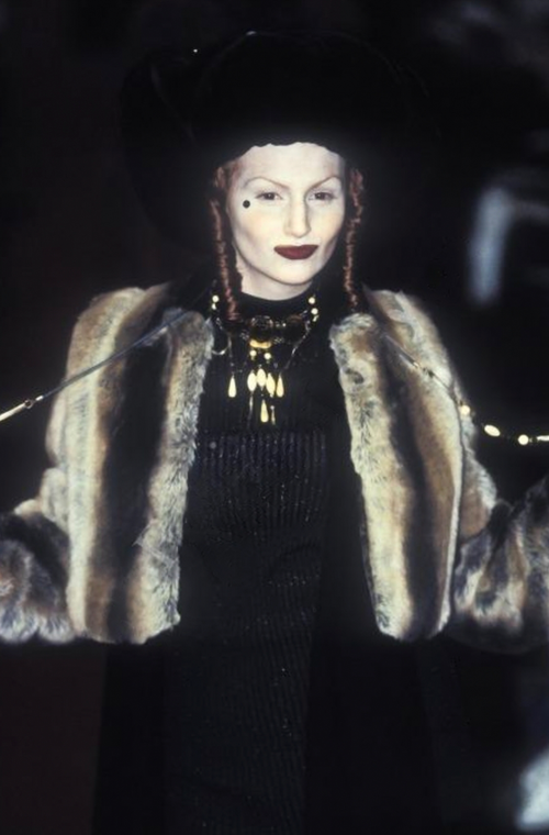 Jean Paul Gaultier Vintage AW 1993 Black Sparkly Knit Faux Fur Jean Paul Gaultier Vintage AW 1993 Black Sparkly Knit Faux Fur