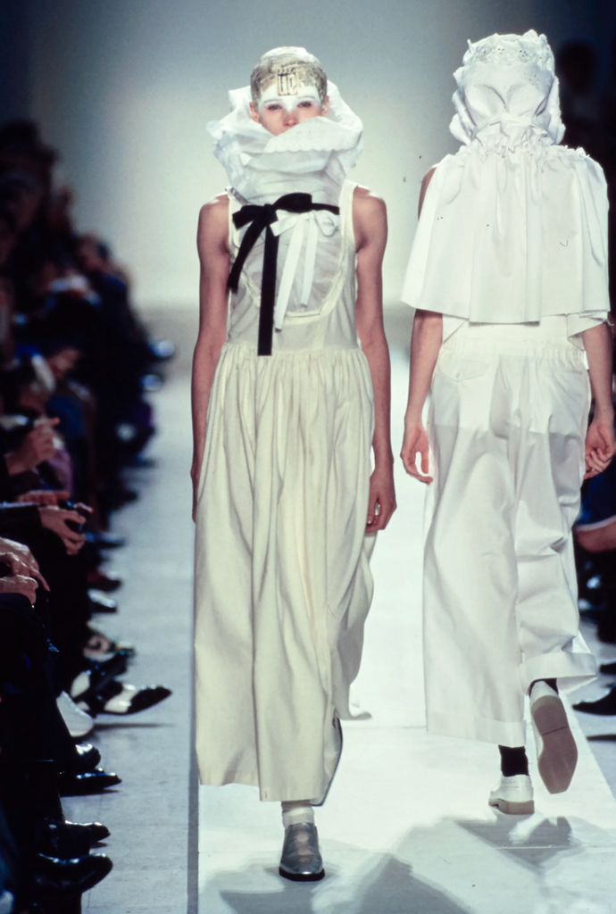 Comme des Garcons Vintage SS 2002 Off White Full Skirt Runway Dress wi Amarcord Vintage Fashion