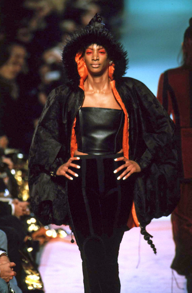 Jean Paul Gaultier Vintage AW 1996 Phenomenal Futuristic Black Velvet Jacket and Pant Ensemble