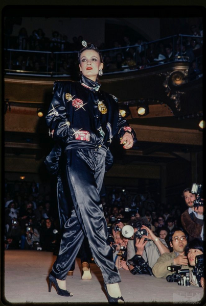 Jean Claude De Luca Vintage AW 1978 Gemstone Print Pleated Metallic Lame Wrap Skirt