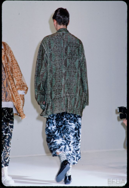 Yohji Yamamoto Vintage SS 1985 Marbled Cloud Blue Oversized Rayon Duster