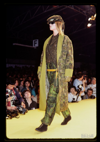 Jean Paul Gaultier Vintage AW 1983 Green Medusa Print Cropped Trench Jacket