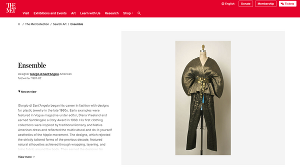 Giorgio di Sant'Angelo Vintage AW 1981 Phenomenal Metallic Plissé Top