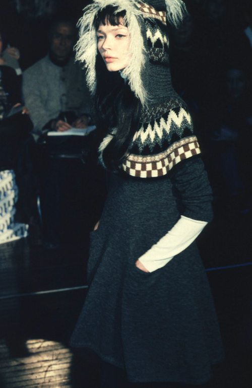 ジャケット・アウター Jean Paul Gaultier Wool Hooded Cloak Jean Paul Gaultier Vintage AW 1998 Fair Isle Alpaca Angora and
