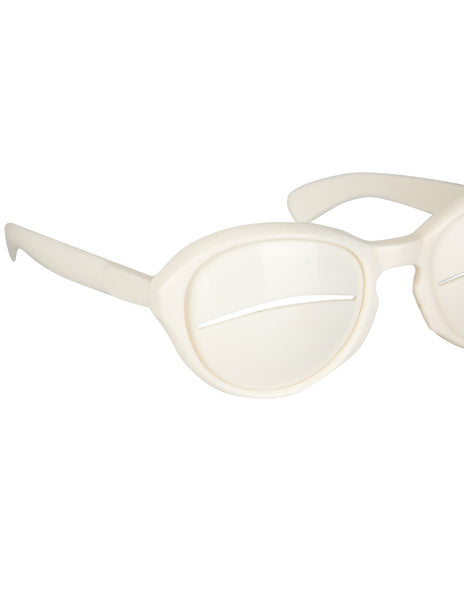Solflex Vintage 1960s Italian White Novelty Sunglasses