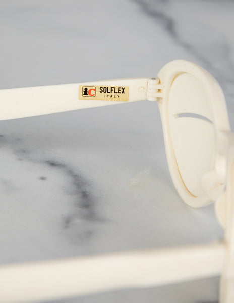 Solflex Vintage 1960s Italian White Novelty Sunglasses