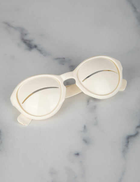 Solflex Vintage 1960s Italian White Novelty Sunglasses