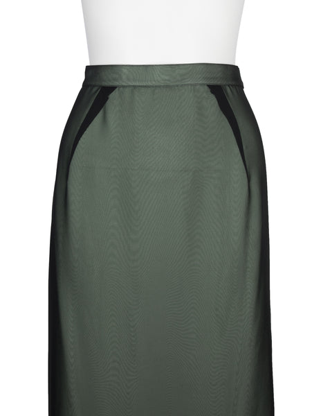 Thierry Mugler Vintage SS 1999 Green and Black Chiffon Tailored Skirt Suit