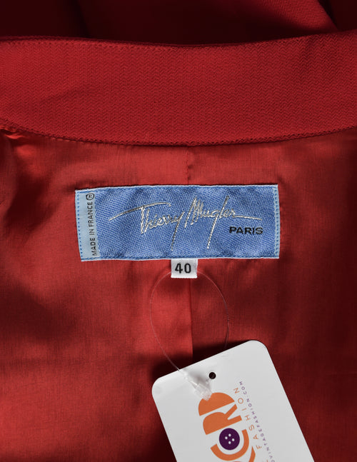 Costume Deux Pièces Jupe Vintage Thierry Mugler - Laine Rouge - Taille XL (FR44) - Occasion Parfait état