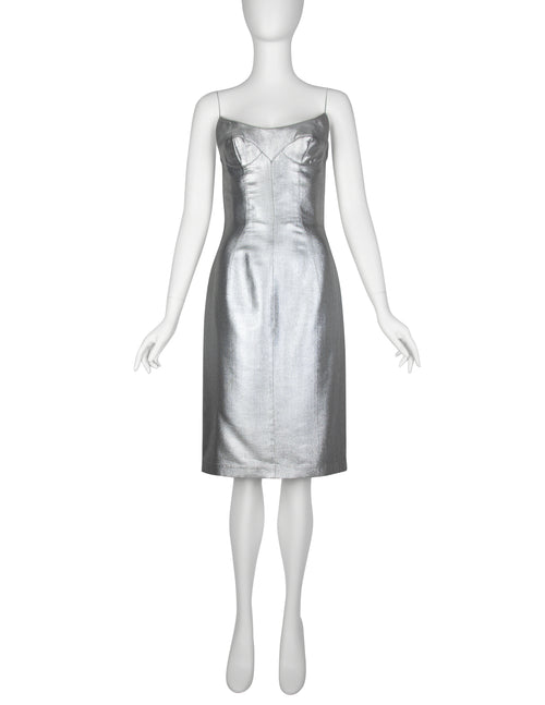 vintage metallic dress 90s Metallic Prom Dress| Vintage Spaghetti strap lame optic statement Fashion and Fables