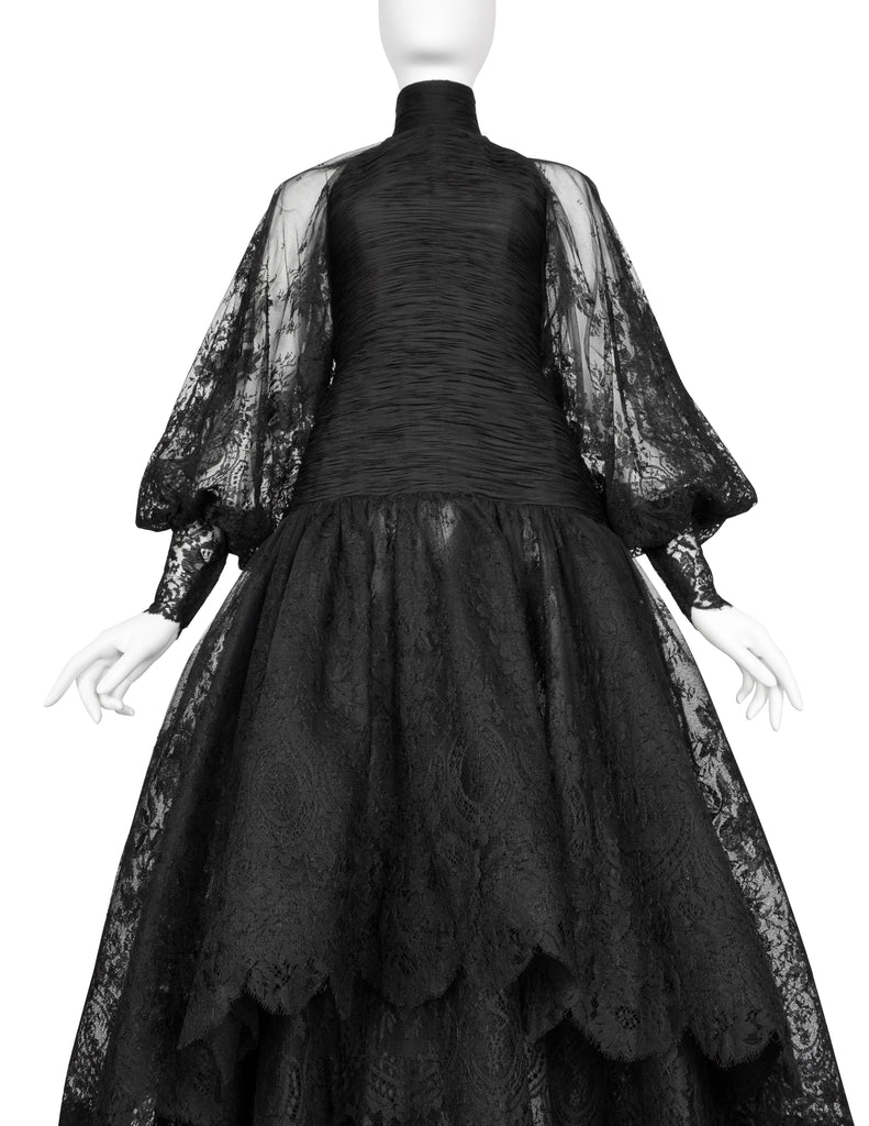 Valentino Vintage Alta Moda Couture AW 1987 Phenomenal Black Silk and Amarcord Vintage Fashion Valentino Vintage Alta Moda Couture AW 1987 Phenomenal Black Silk and Amarcord Vintage Fashion