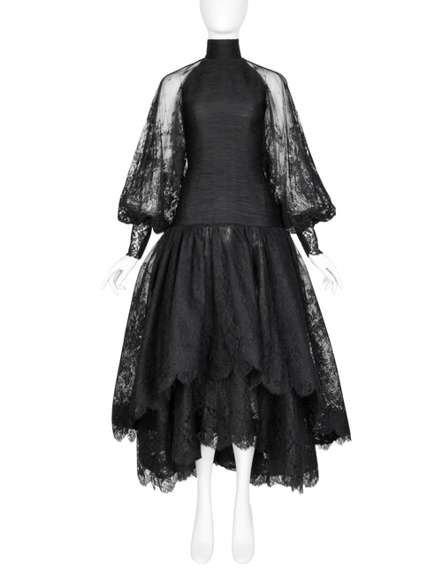 Valentino Vintage Alta Moda Couture AW 1987 Phenomenal Black Silk and Amarcord Vintage Fashion Valentino Vintage Alta Moda Couture AW 1987 Phenomenal Black Silk and Amarcord Vintage Fashion