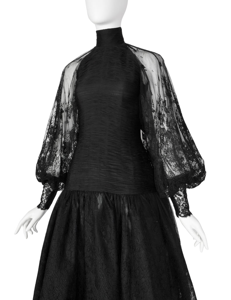 Valentino Vintage Alta Moda Couture AW 1987 Phenomenal Black Silk and Amarcord Vintage Fashion Valentino Vintage Alta Moda Couture AW 1987 Phenomenal Black Silk and Amarcord Vintage Fashion