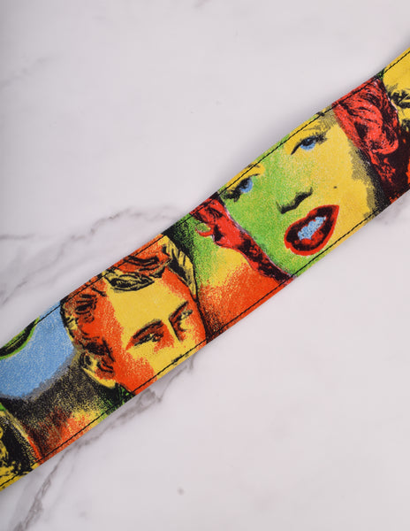 Gianni Versace Vintage SS 1991 Marilyn Monroe & James Dean Pop Art Print Belt