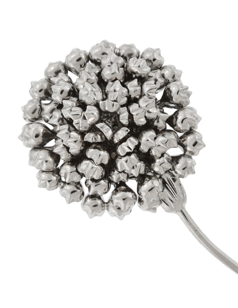 Gianni Versace Vintage Oversized Silver Dandelion Flower Brooch