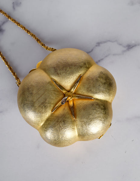 Vintage 1960s Italian Figural Golden Tomato Mini Clutch Shoulder Bag