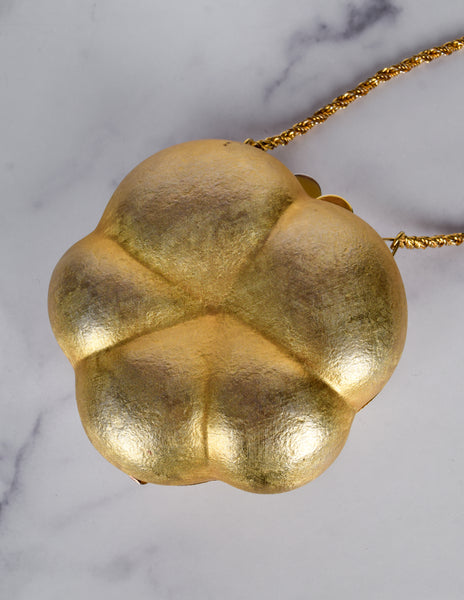 Vintage 1960s Italian Figural Golden Tomato Mini Clutch Shoulder Bag