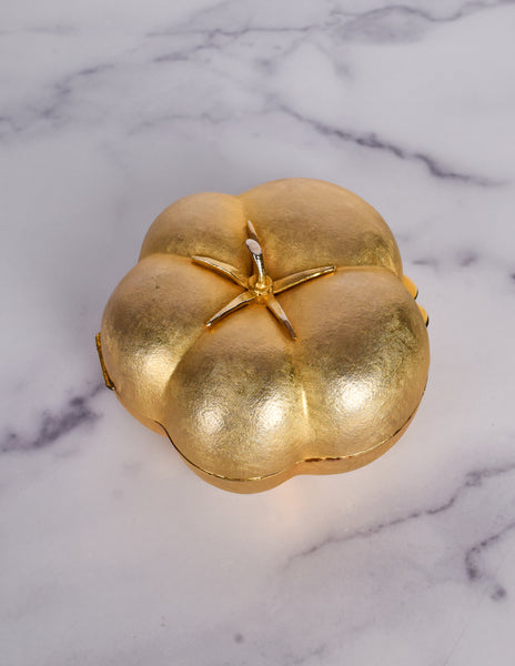 Vintage 1960s Italian Figural Golden Tomato Mini Clutch Shoulder Bag