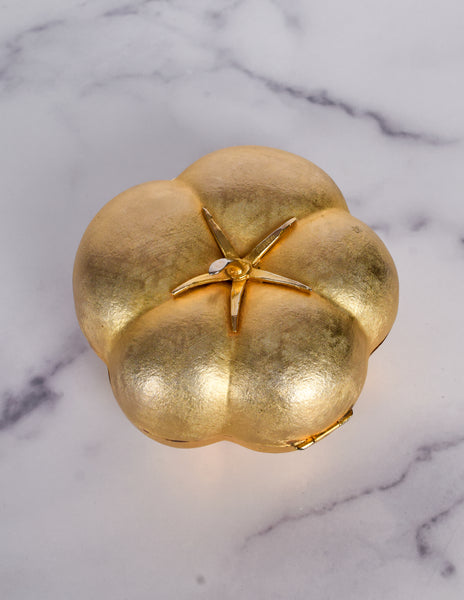 Vintage 1960s Italian Figural Golden Tomato Mini Clutch Shoulder Bag